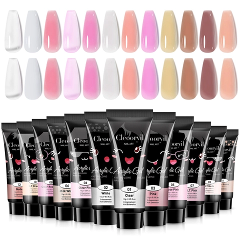 Nagelverlängerungsgel UV LED Härtung Acryl Polygel Schneller Aufbau Papierlos Festes Modell Nagelstärkung Profi