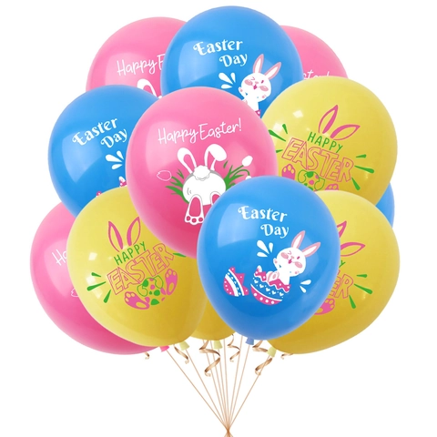 Easter Latex Balloons Rabbit Egg Prints Happy Easter Party Decor Holiday Atmosphere