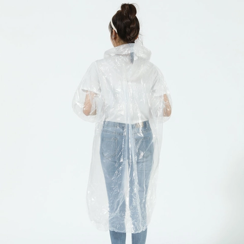 Impermeabile Usa E Getta PE Impermeabile Trasparente Con Cappuccio Coulisse E Polsini Elastici Per Viaggi All'aperto Adulto
