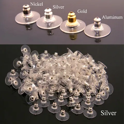 Cierres De Pendientes De Cobre Con Almohadilla De Disco De Plástico Transparente Grande Accesorios Para Joyería DIY