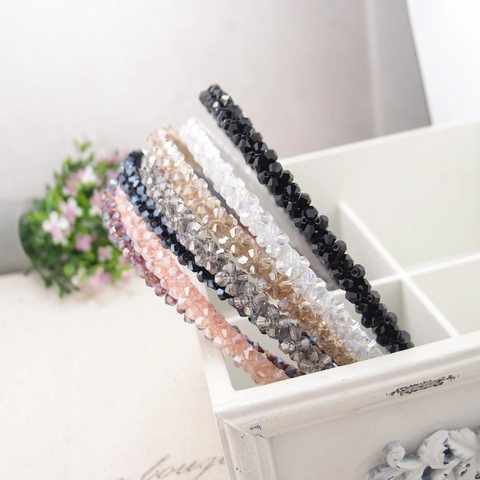 Diadema Cuentas Cristal Diamantes Imitación Aro Pelo Brillante Estilo Coreano Elegante Accesorios Cabello Mujer Fiesta