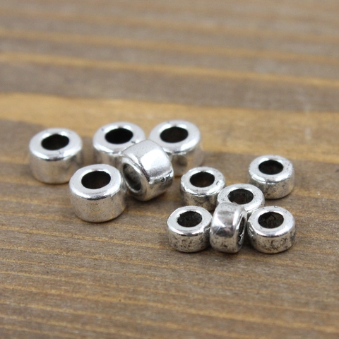 Cuentas Espaciadoras De Aleación Tubo Columnar Para Fabricación De Joyas DIY Plata Antigua Bronce Estilo Étnico