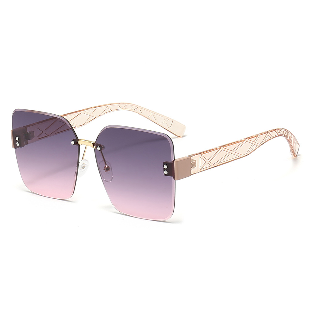 Wholesale Rimless Square Sunglasses UV400 Gradient Lens Fashion Eyewear - Everful