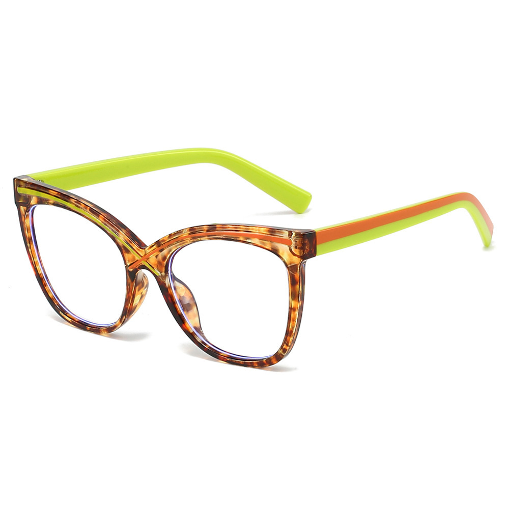 Wholesale Cat Eye Glasses Frames with Contrast Color Temples For Women Men - Everful