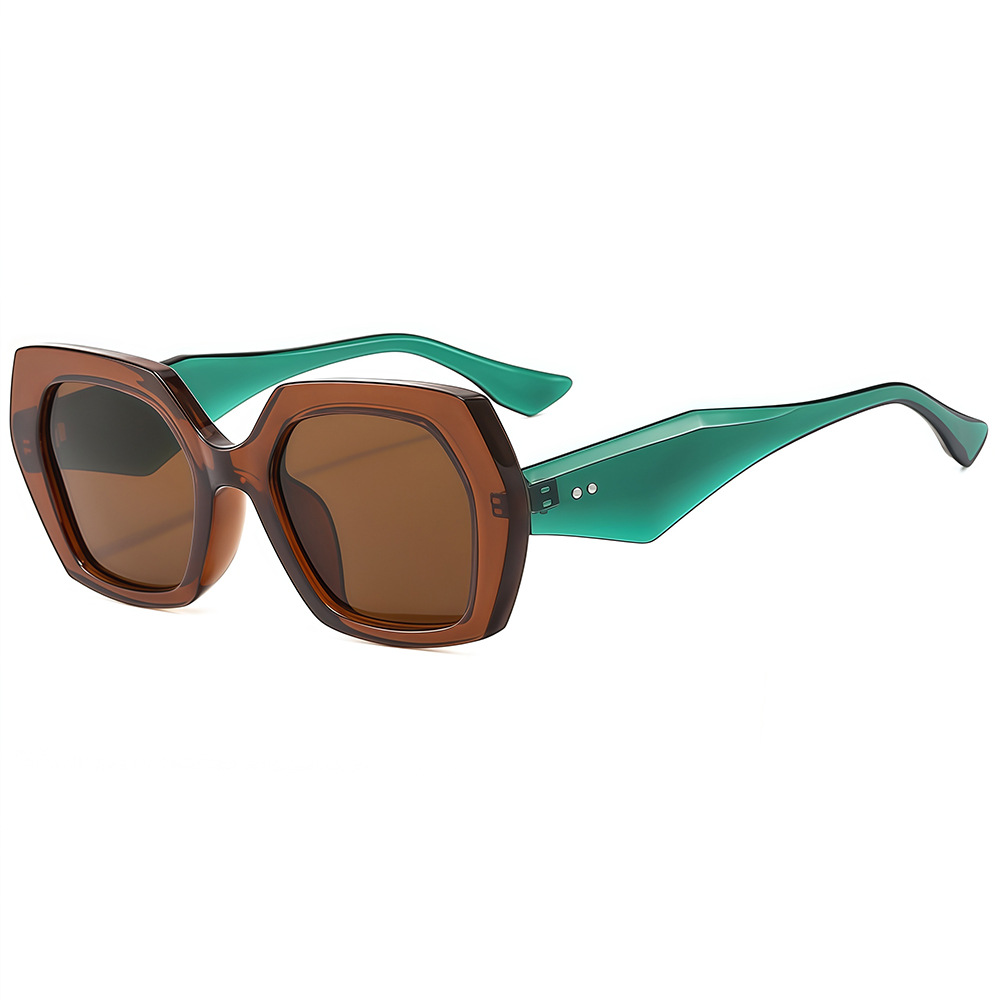 Wholesale Oversized Polygon Sunglasses Vintage PC Frame UV400 Protection - Everful