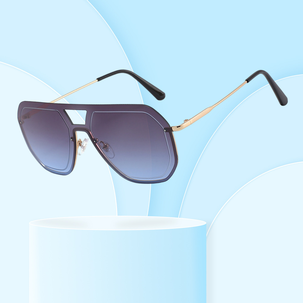 Wholesale Oversized Double Bridge Sunglasses With UV400 Gradient Lens - Everful