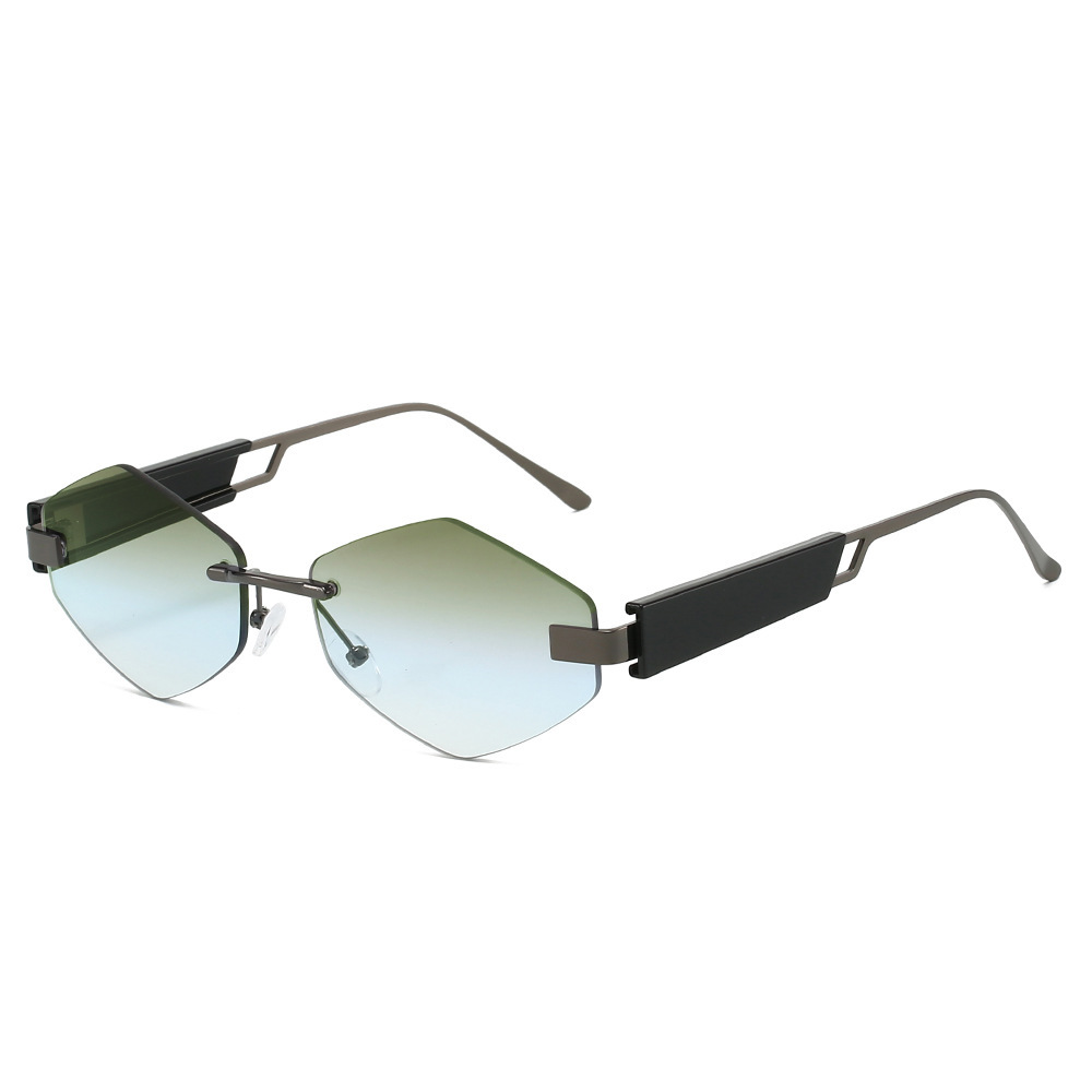 Wholesale Rimless Hexagon Geometric Sunglasses with Metal Frame - Everful