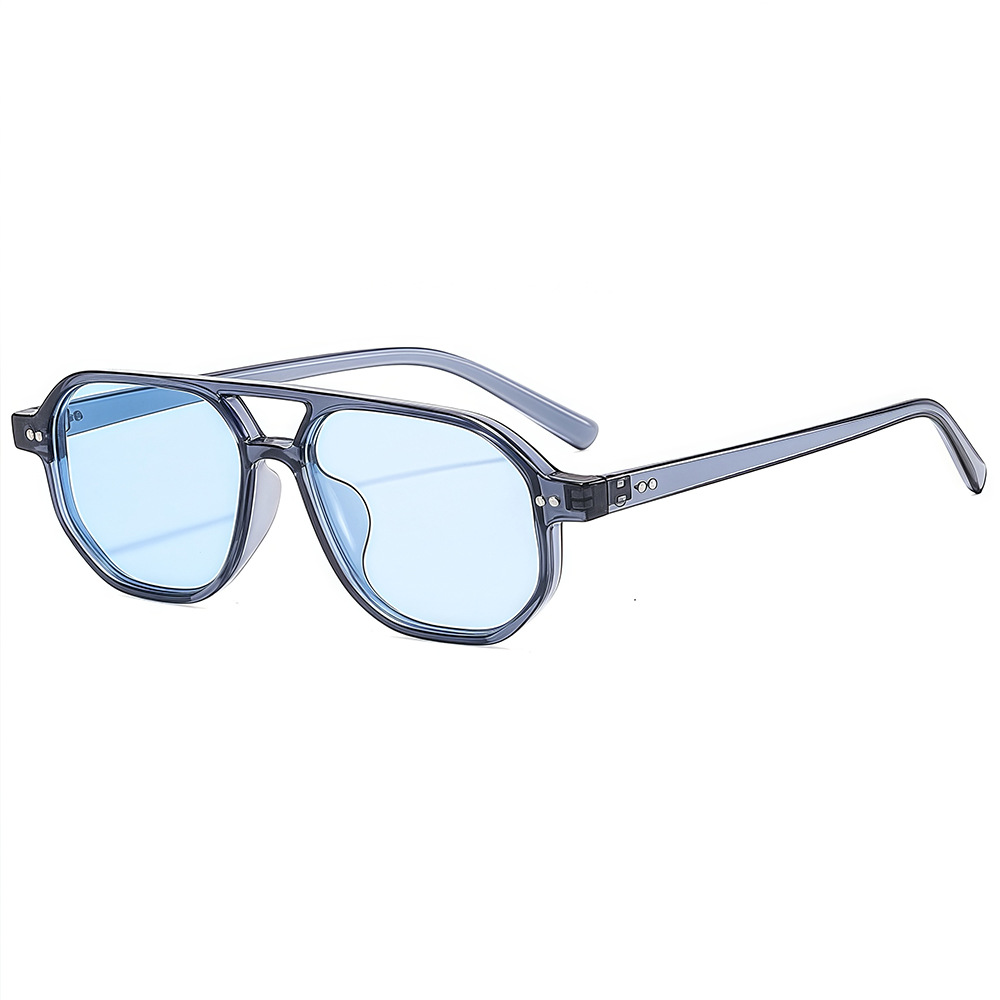 Wholesale Retro Aviator Sunglasses with Geometric PC Frame for Unisex - Everful