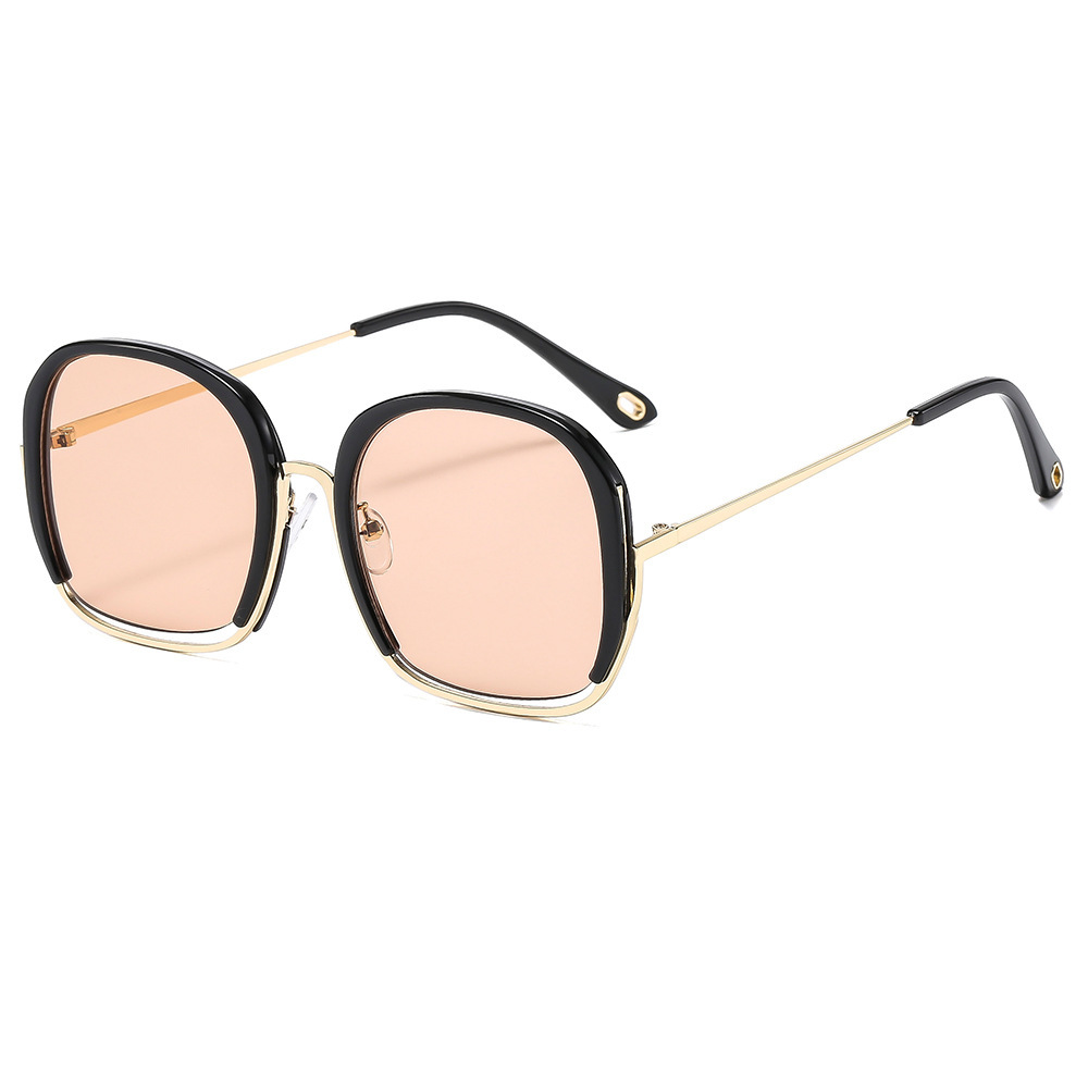 Wholesale Square Oversized Metal Sunglasses For Women UV400 Protection - Everful