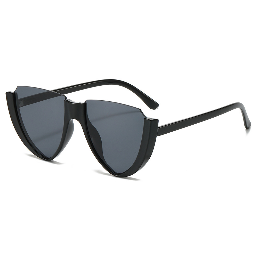 Wholesale Shield Shape Half Frame Sunglasses UV400 Protection For Women Men - Everful