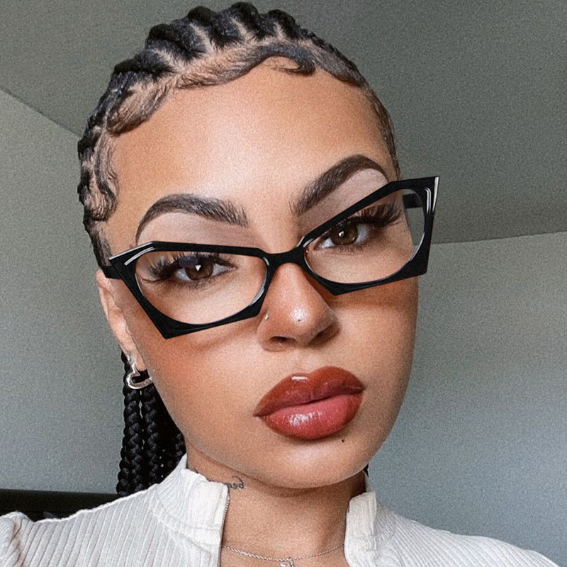 Wholesale Cat Eye Anti Blue Light PC Geometric Glasses Frames For Women Men - Everful