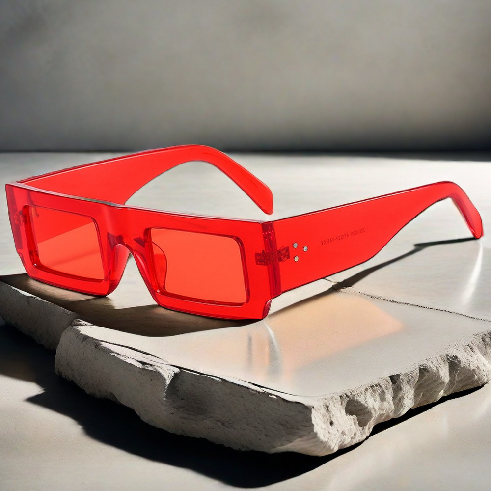 Wholesale Retro Rectangular Sunglasses with Vintage PC Frame For Women Men - Everful