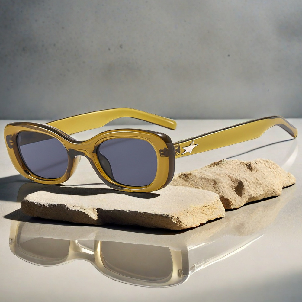 Wholesale Retro Oval Sunglasses With Metal Star Decoration For Men Women - Everful