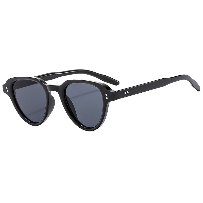Vintage Oval Sunglasses With PC Frame AC Lens Metal Rivet UV400 Protection Anti Blue Light Fashion Glasses For Women Men