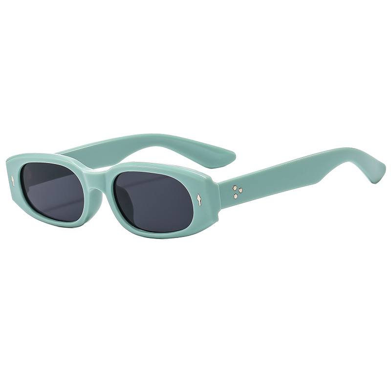 Wholesale Retro Oval Sunglasses UV400 Small Frame Punk Rivet Eyewear - Everful