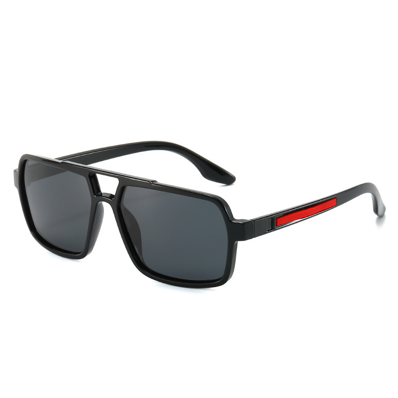 Wholesale Retro Square Polarized Sunglasses With Double Bridge PC Frame - Everful