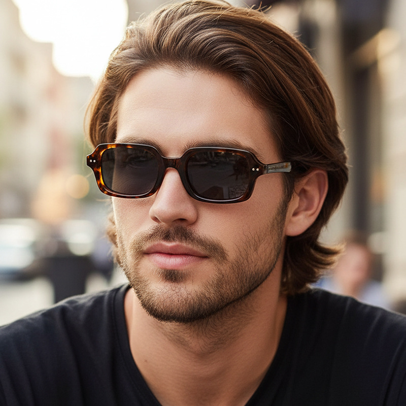 Wholesale Retro Square Sunglasses with Rivet Decor UV400 Protection - Everful