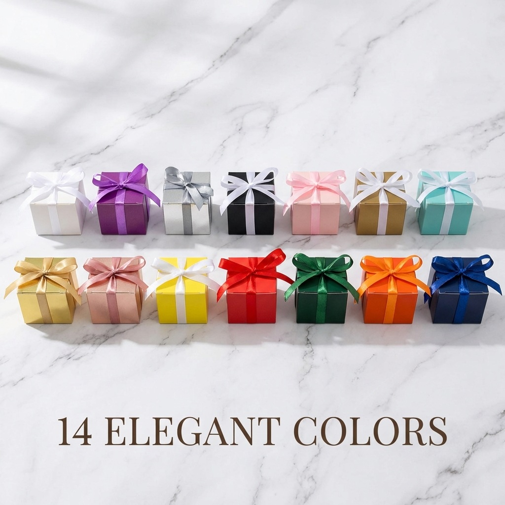 Square Ribbon Gift Boxes 250g Cardboard Candy Packaging Boxes With Bowknot For Wedding Party Favors Birthday Souvenir Modern Minimalist Favor Boxes