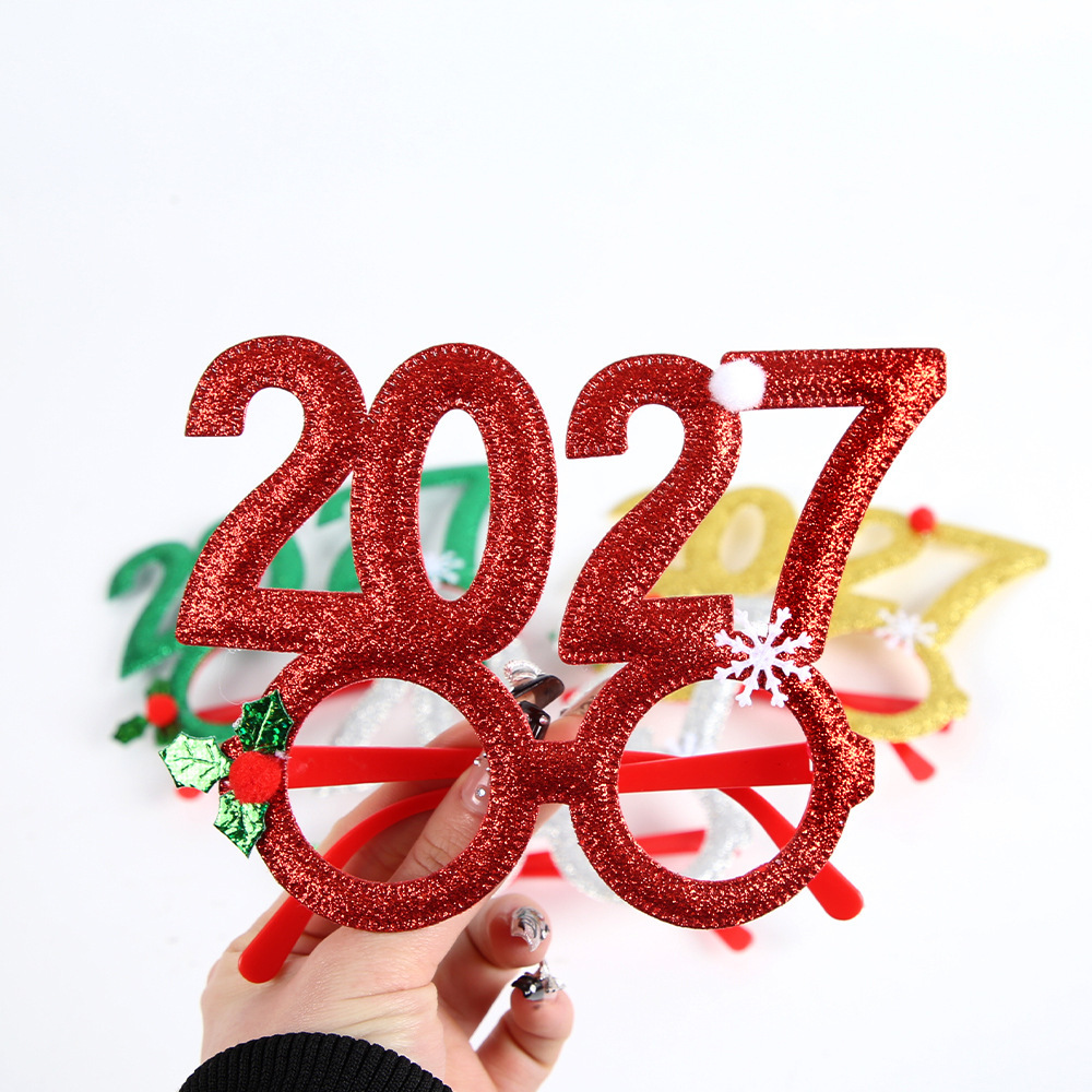 Christmas Party Glasses Frames Glitter Santa Claus Reindeer Snowman Decorative Eyewear For Xmas New Year Celebration Holiday Party Favors For Kids Adults