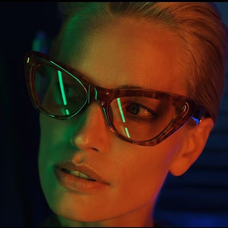 Wholesale Retro Cat Eye Anti Blue Light Glasses With Metal Rivets - Everful