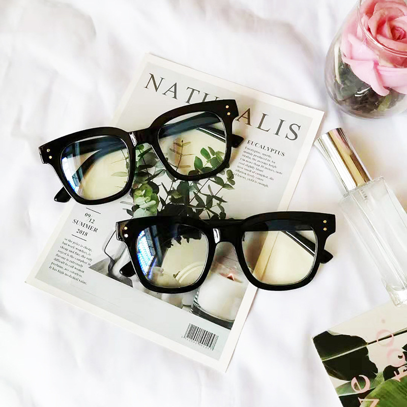 Wholesale Square Blue Light Blocking Glasses Retro Large PC Frame - Everful
