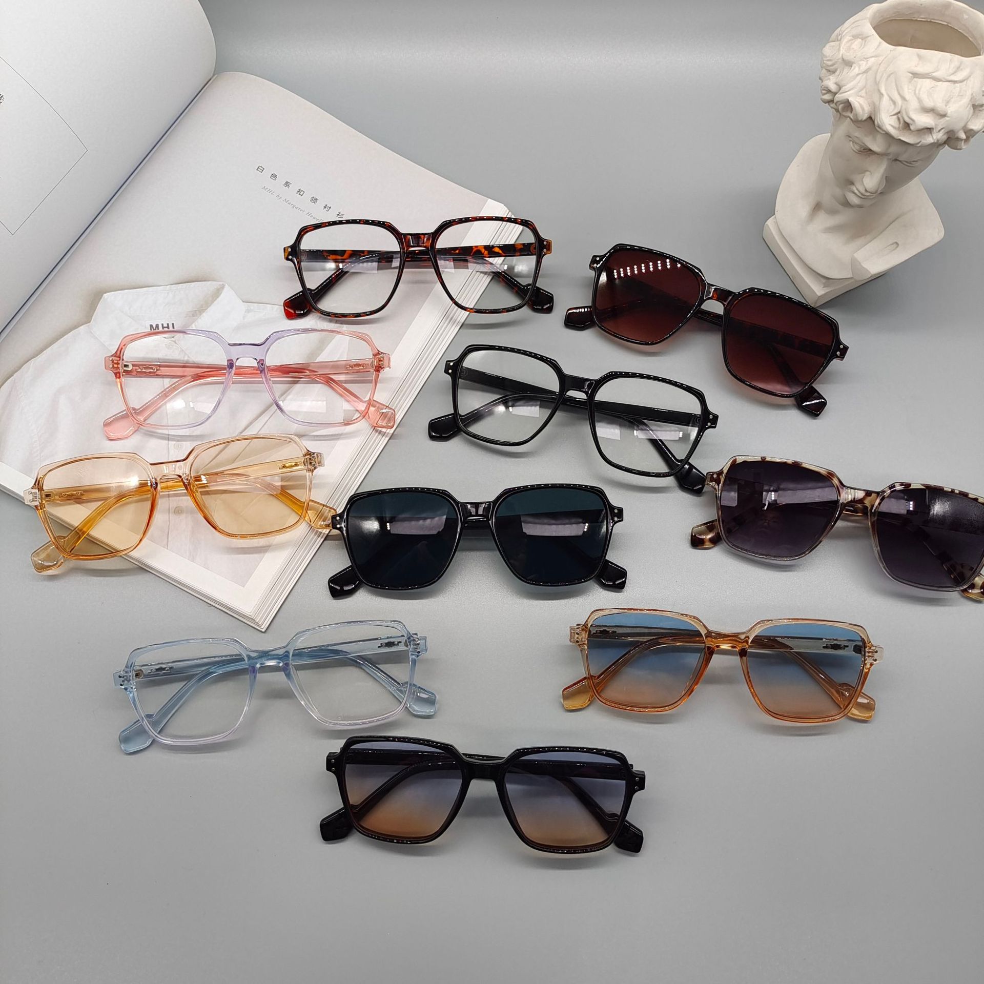 Wholesale Retro Oversized Square Sunglasses UV400 For Women And Men - Everful