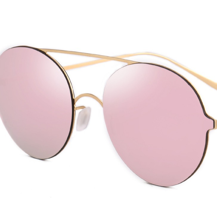 Retro Round Metal Double Bridge Sunglasses For Women Men Fashion UV400 Protection PC Lens Sunglasses Outdoor Travel Eyewear