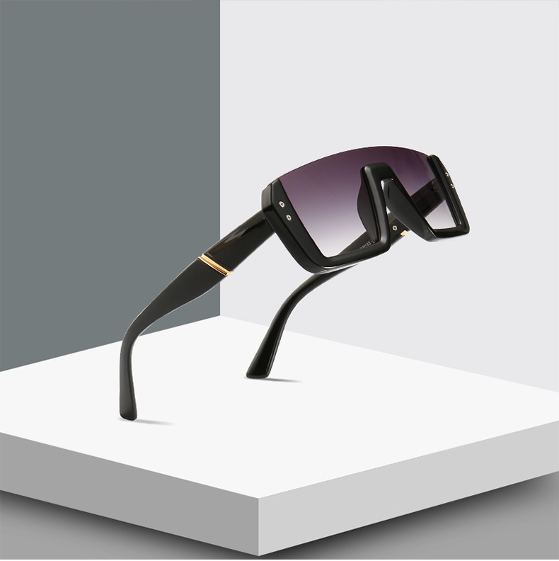 Wholesale Oversized Square Shield Sunglasses UV400 Retro Shades - Everful