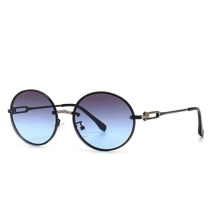 Wholesale Retro Round Sunglasses Metal Frame PC Gradient Lens UV400 - Everful