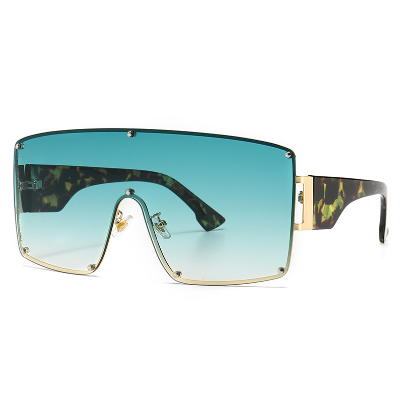 Wholesale Oversized Shield Sunglasses Metal Frame UV400 Protection - Everful