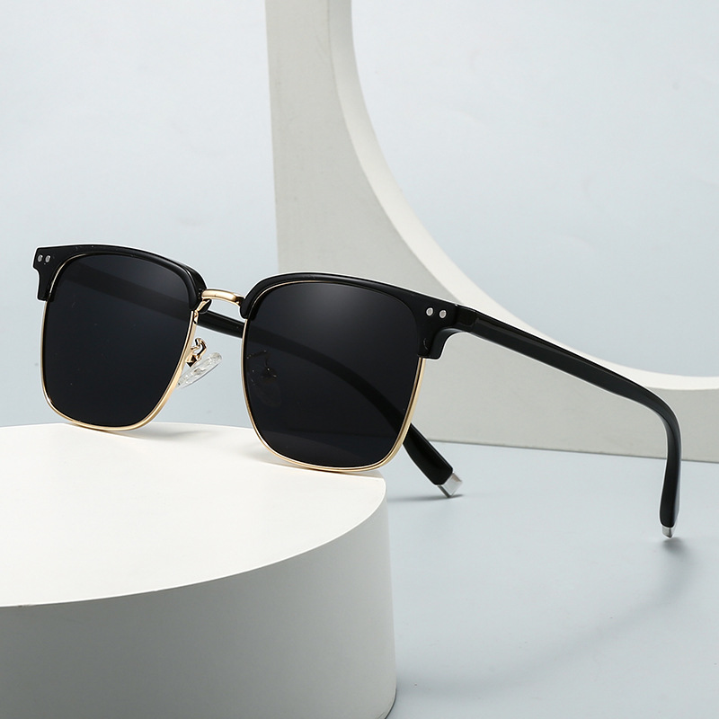 Wholesale Polarized Browline Sunglasses Vintage Metal PC Frame UV400 - Everful