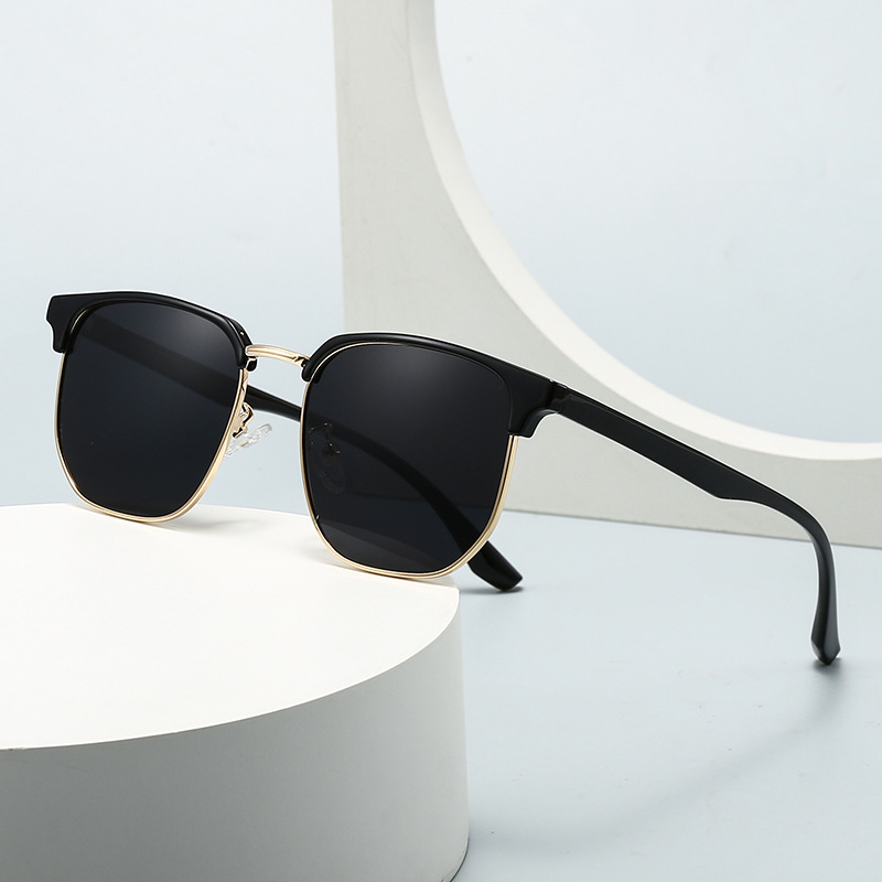 Wholesale Retro Polarized Browline Sunglasses Metal PC Frame For Men Women - Everful