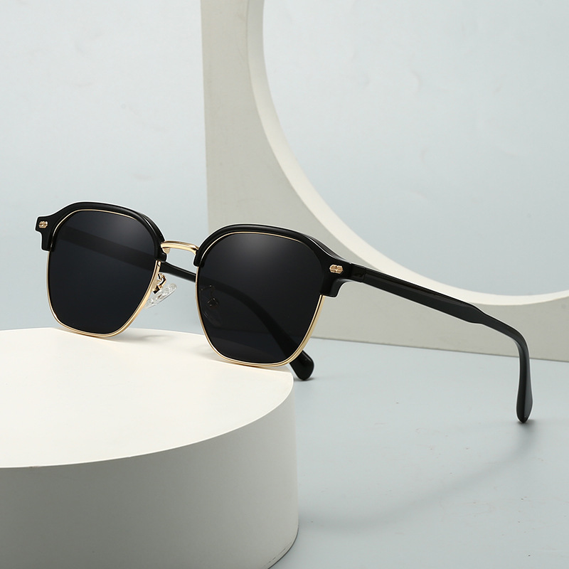 Wholesale Polarized Browline Sunglasses UV400 Retro Half Frame Eyewear - Everful