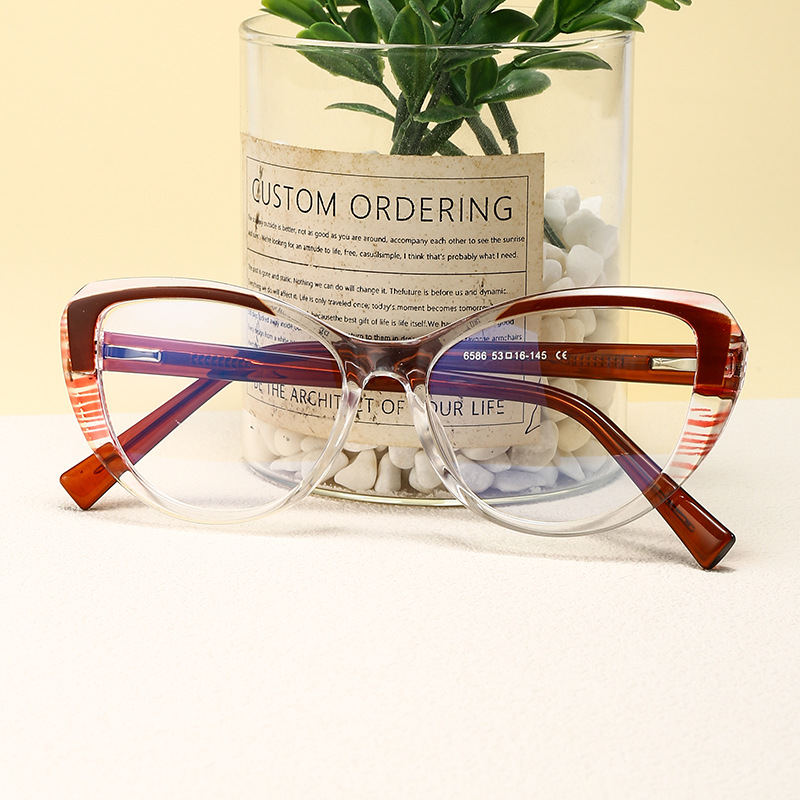 Wholesale Cat Eye Anti Blue Light Glasses with Plastic Metal Frame - Everful