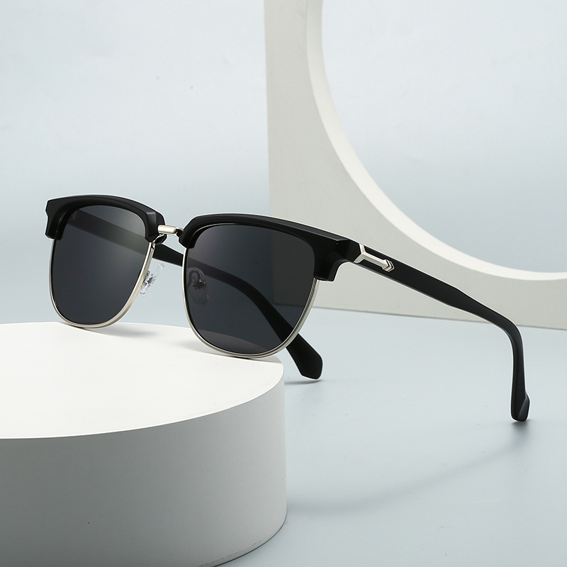 Wholesale Vintage Square Clubmaster Sunglasses PC Metal Frame UV400 - Everful
