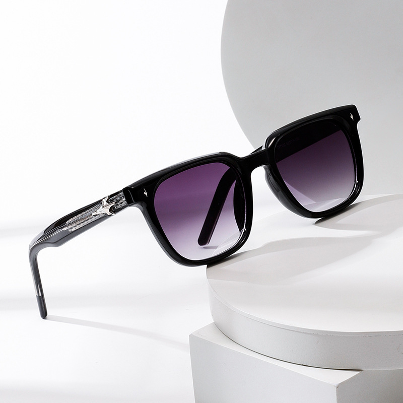 Wholesale Square Sunglasses with Metal Cross Star Decoration For Men Women - Everful