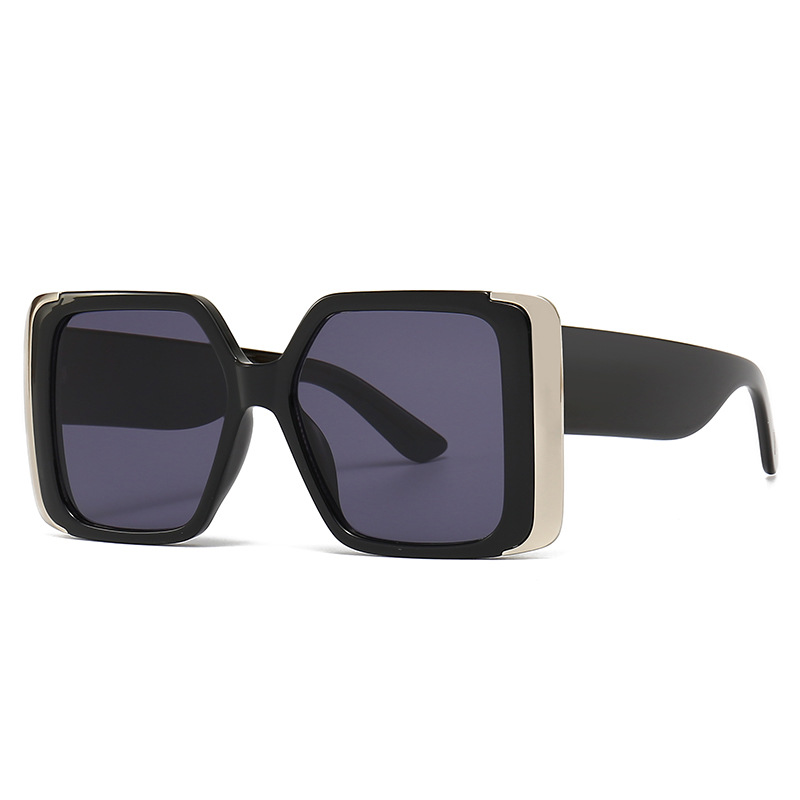 Wholesale Oversized Square Sunglasses with Metal Trim For Women - Everful