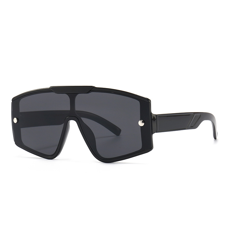 Wholesale Vintage Oversized Flat Top Shield Sunglasses UV400 PC Lens - Everful