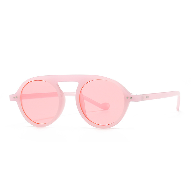 Wholesale Vintage Round Frame Sunglasses Double Bridge UV400 - Everful