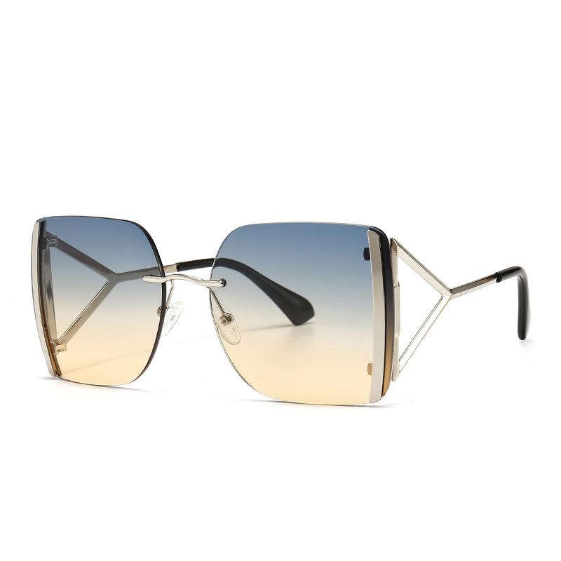 Wholesale Women Oversized Square Geometric Hollow Sunglasses - Everful
