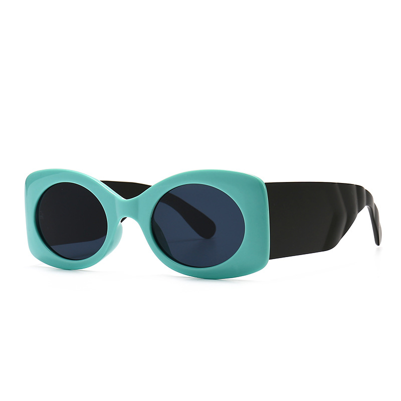 Wholesale Retro Oval Sunglasses with Thick Plastic Frame UV400 For Women Men - Everful
