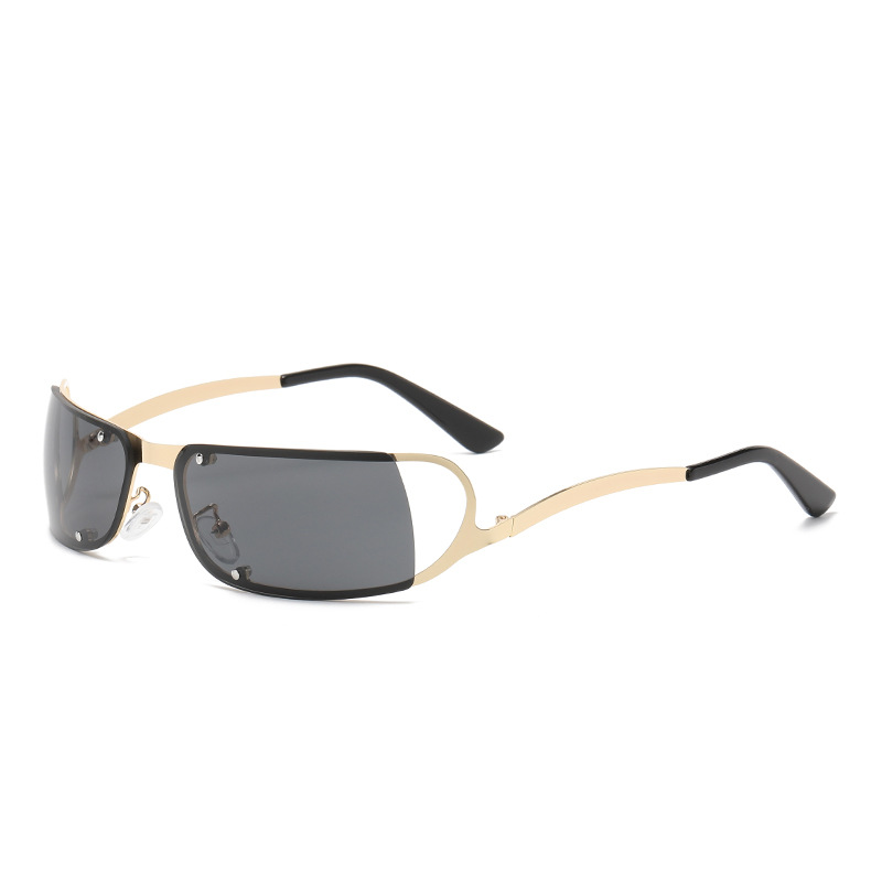 Wholesale Rectangle Sunglasses with Hollowed Out Metal Frame for Women - Everful