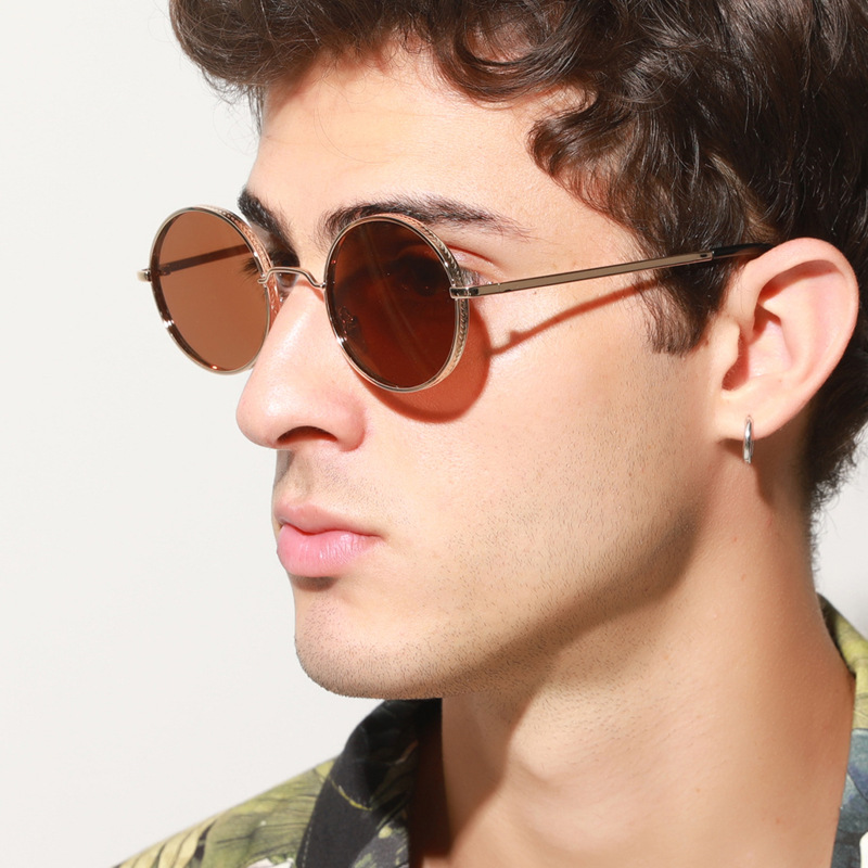 Wholesale Retro Round Metal Frame Sunglasses UV400 Protection For Men Women - Everful