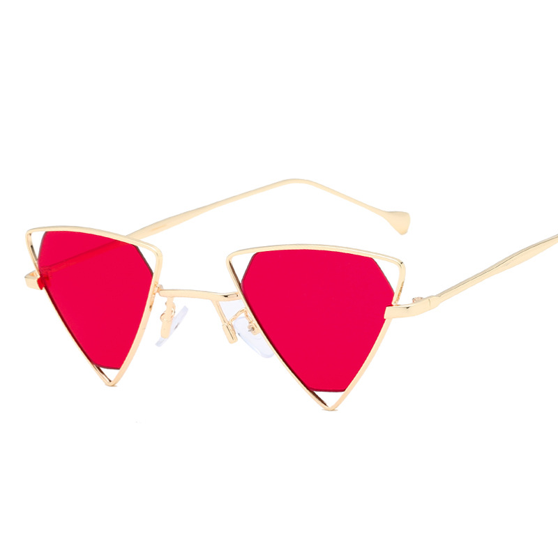 Wholesale Triangle Geometric Sunglasses Metal Frame Vintage Punk Style - Everful