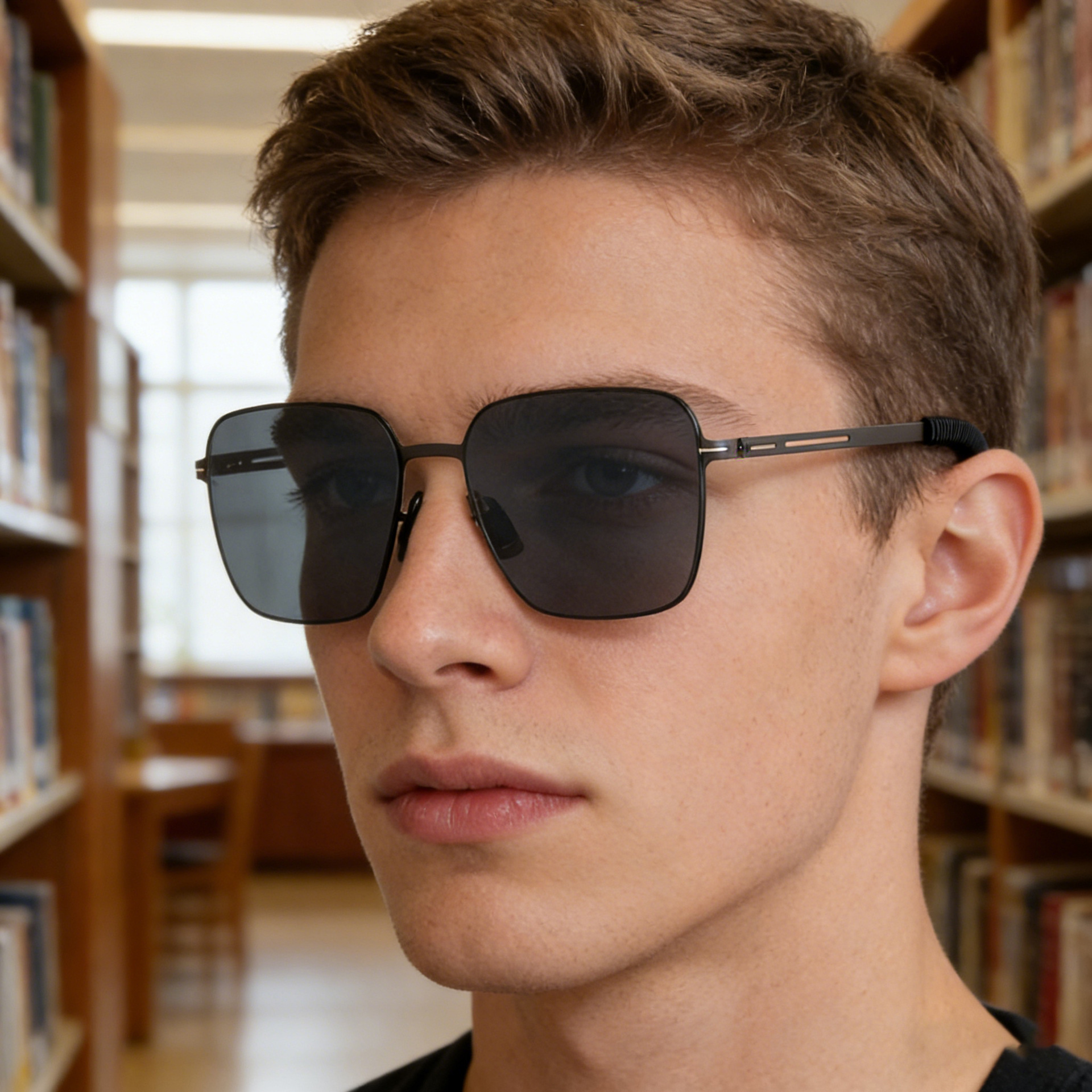 Wholesale Polarized Sunglasses with Square Stainless Steel Frame for Men - Everful