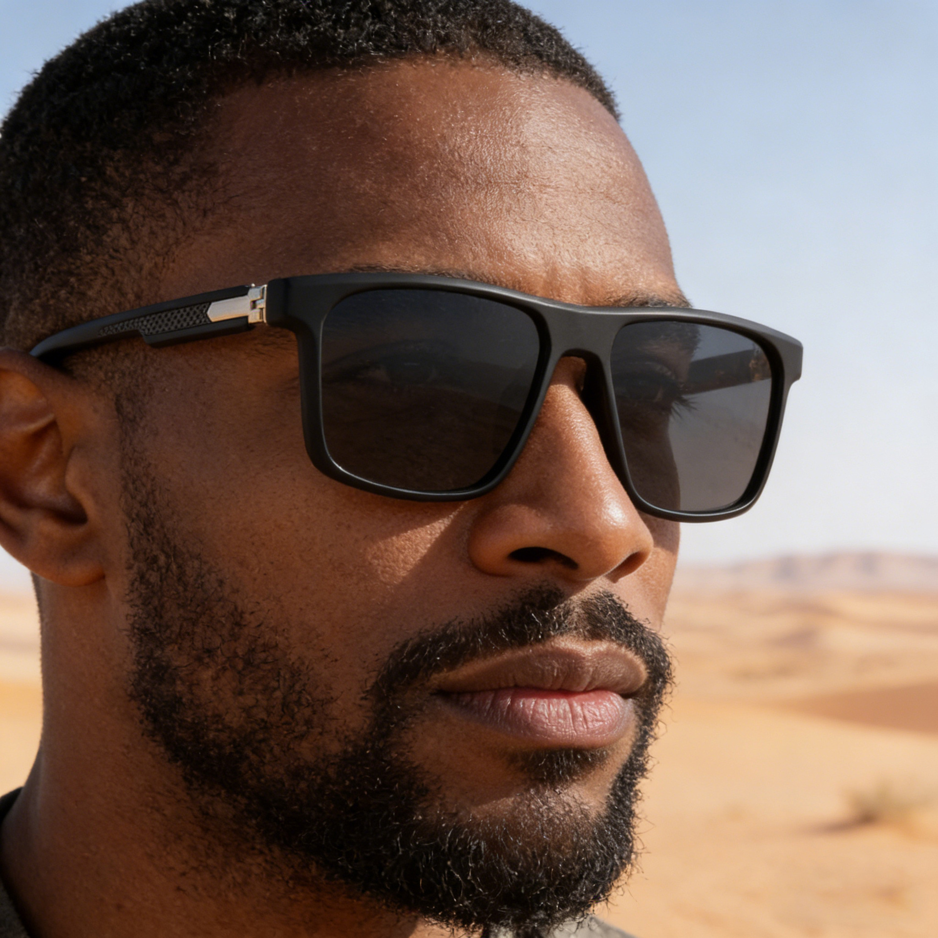 Wholesale Men Polarized Sunglasses with Square Matte PC Frame UV400 - Everful