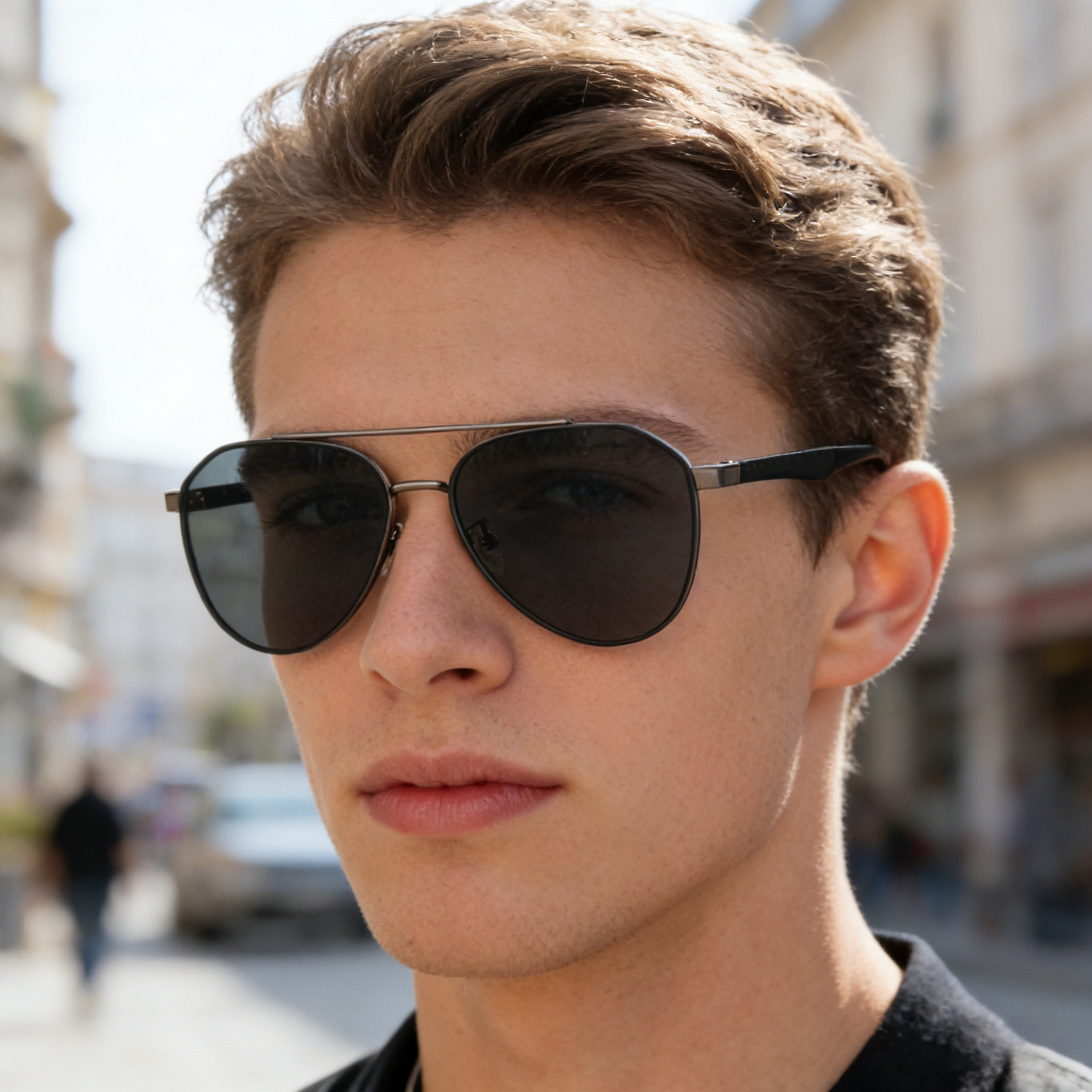Wholesale Men Retro Aviator Polarized Sunglasses with Stainless Steel Frame - Everful