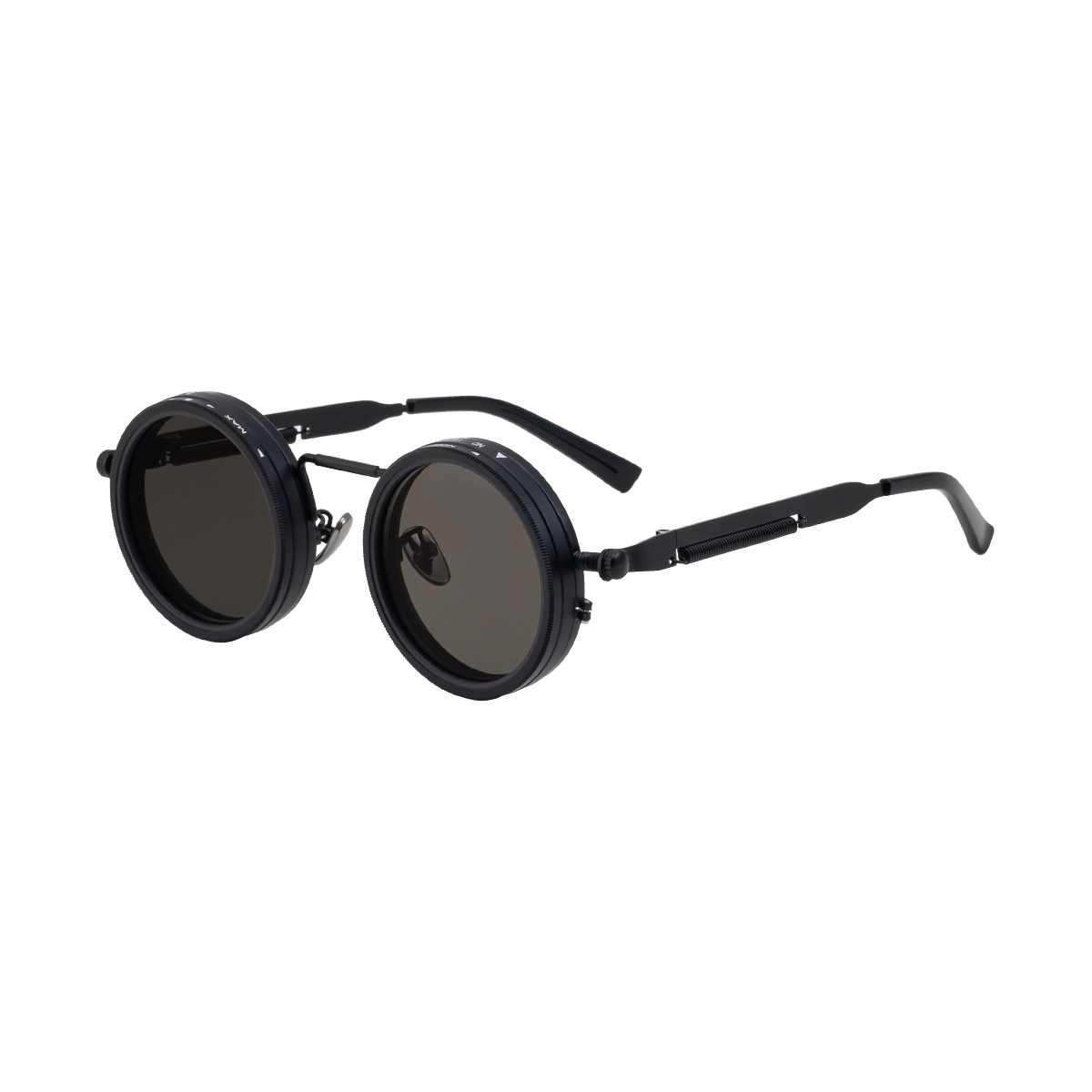 Wholesale Steampunk Retro Round Polarized Sunglasses with Metal Frame - Everful