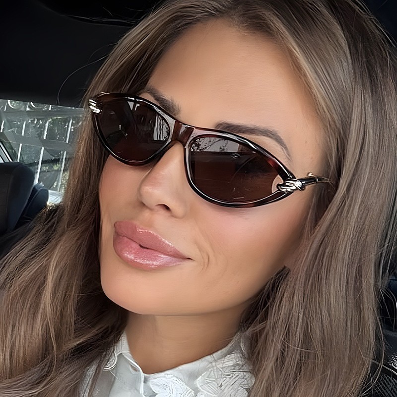 Wholesale Cat Eye Sunglasses with Twisted Metal Temples For Women - Everful