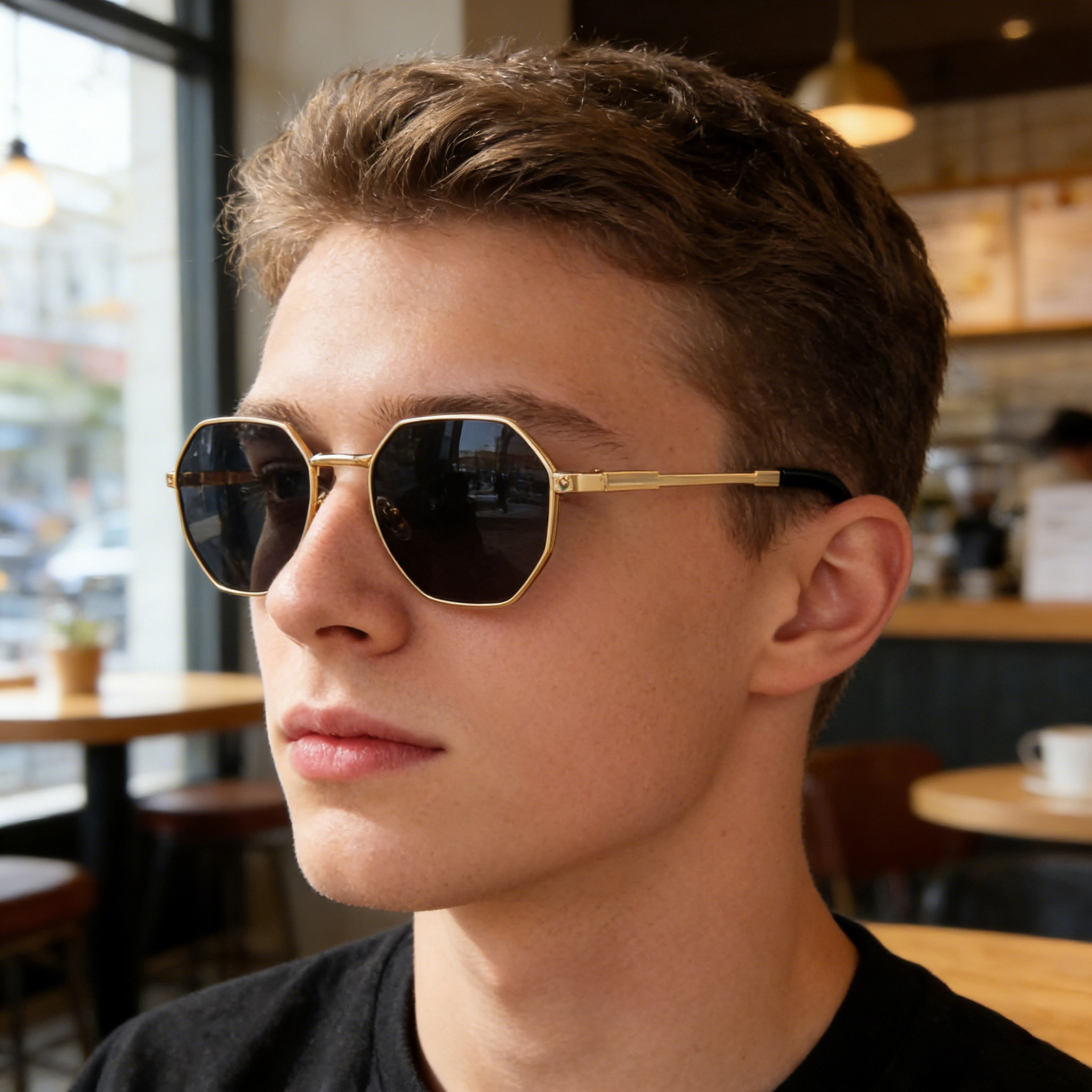 Wholesale Men Octagonal Metal Frame Square Sunglasses - Everful